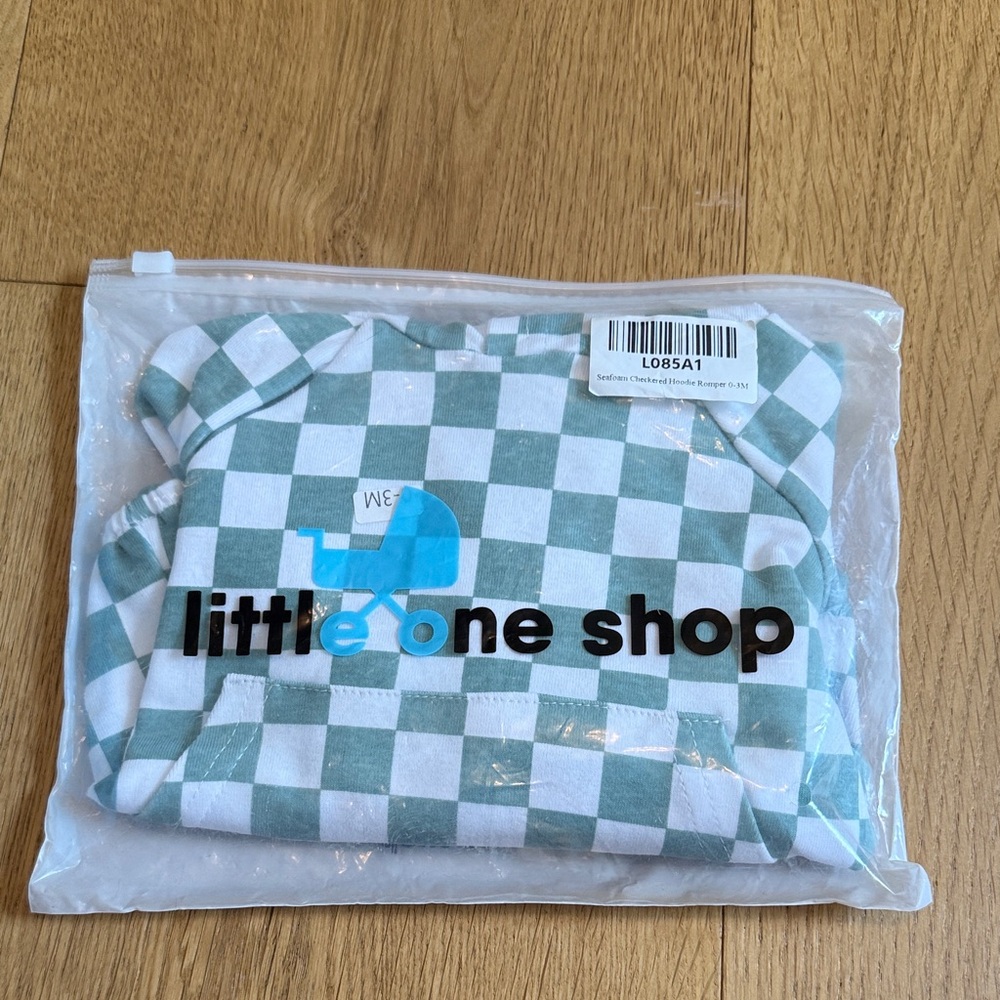 Little One Shop Green Checkered Kids Bodysuit